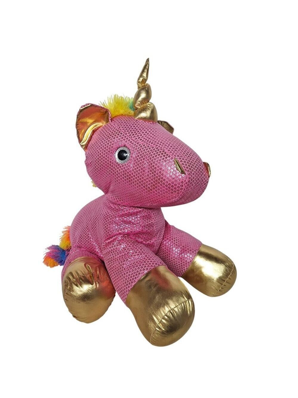 Dan Dee Large Unicorn Plush Pink Sequin Stuffed Animal 25